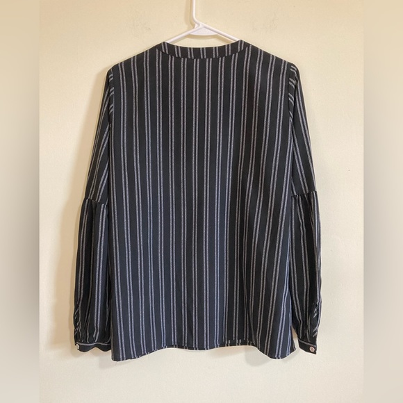 Michael Kors Black & White Striped Blouse - Picture 2 of 5